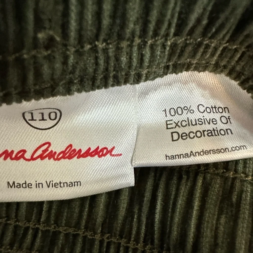 Hanna Andersson Boys Forest Green Corduroy Cord Pants Size 110 (5)